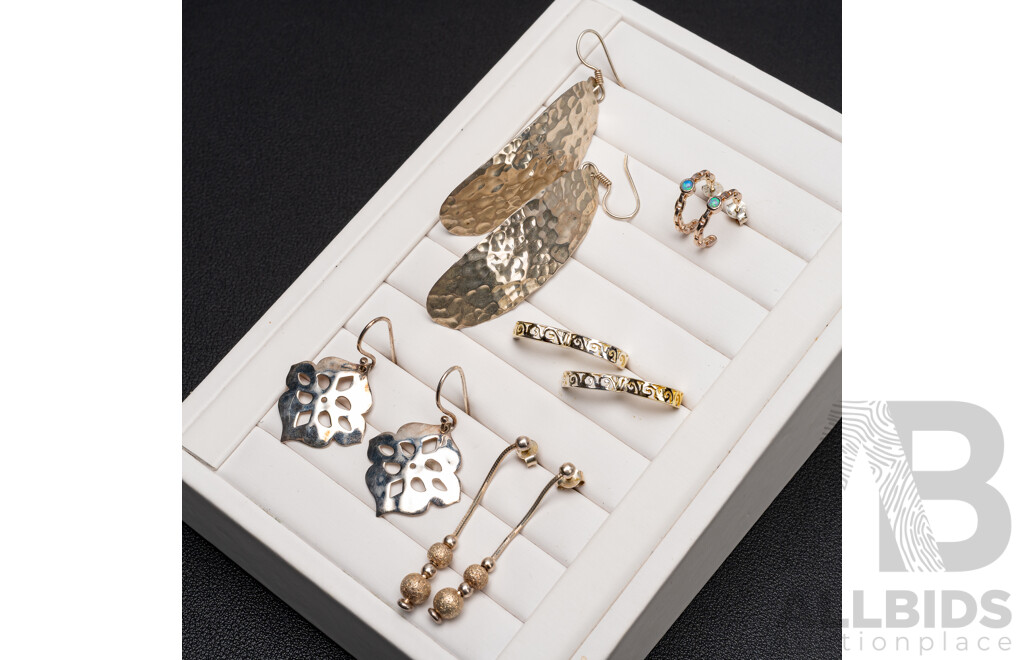 Collection of 925 Sterling Silver Earrings - Lot of 5