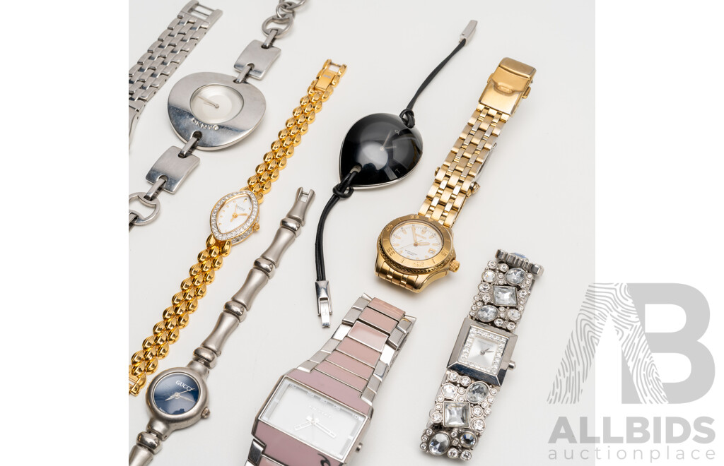 Collection of Ladies' Watches. Seiko, Ripcurl, Michael Kors, Swatch, Bulova, Gucci, Calvin Klein, DKNY, Anne Klein - Lot of 9