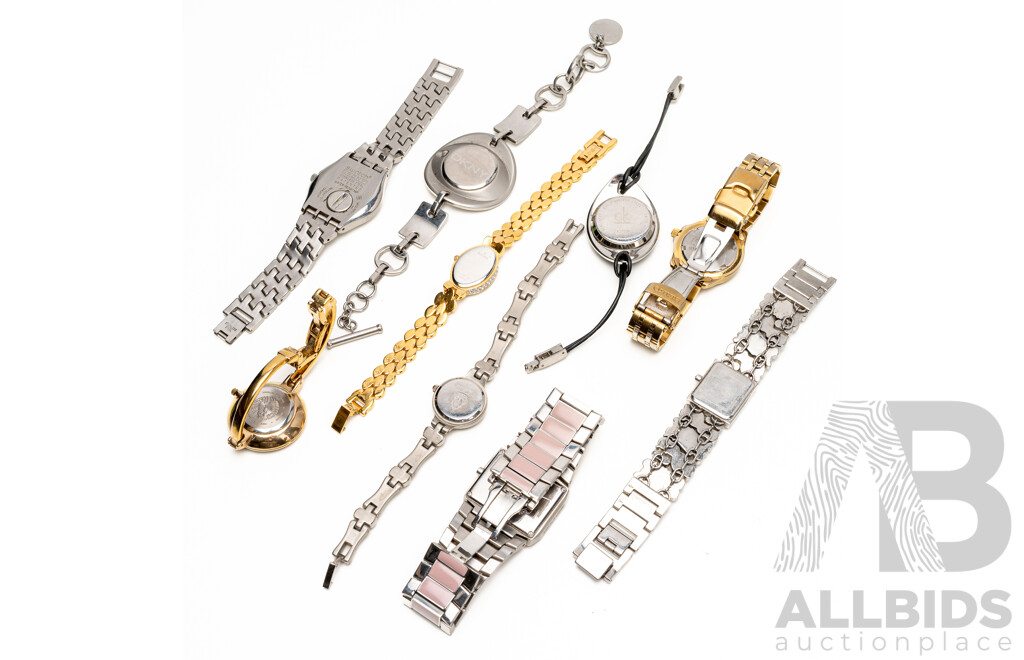 Collection of Ladies' Watches. Seiko, Ripcurl, Michael Kors, Swatch, Bulova, Gucci, Calvin Klein, DKNY, Anne Klein - Lot of 9
