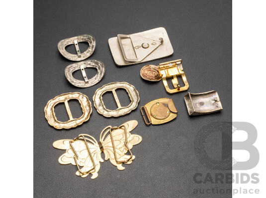 Collection of (9) Vintage Belt Buckles