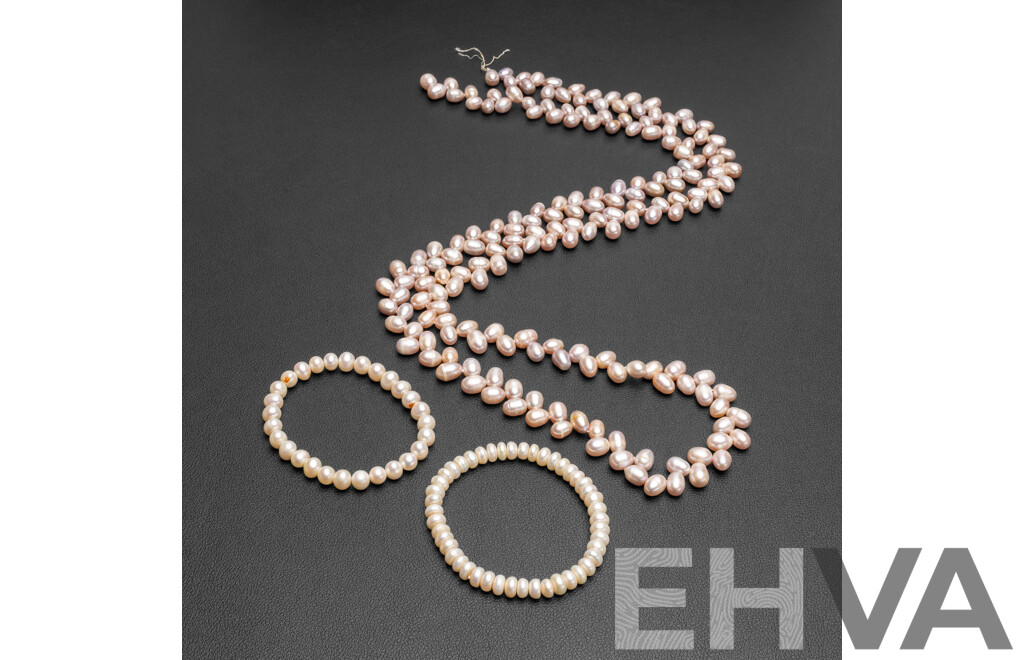 100cm five strand fresh water Pearl 【公式通販】