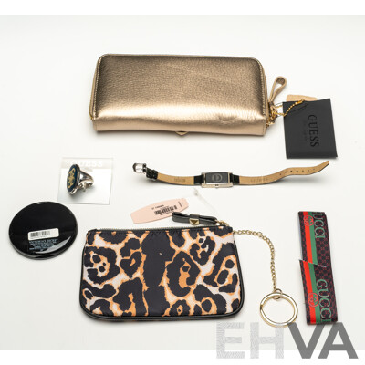 Guess Gold Leather Large Clutch Wallet as New in Box, Guess Watch, Ring & Other Items