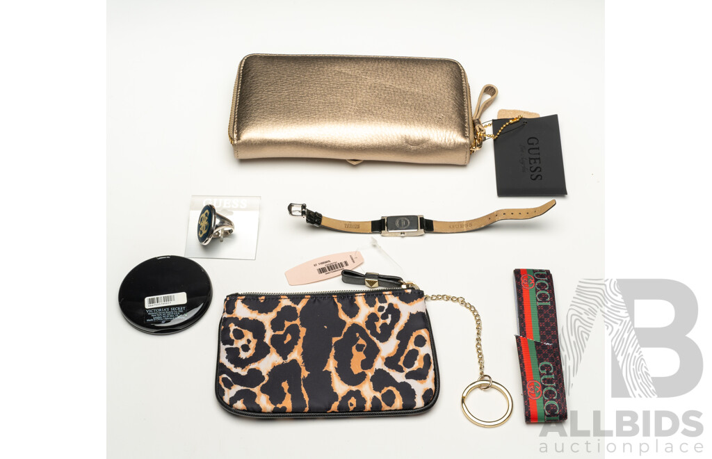 Guess Gold Leather Large Clutch Wallet as New in Box, Guess Watch, Ring & Other Items