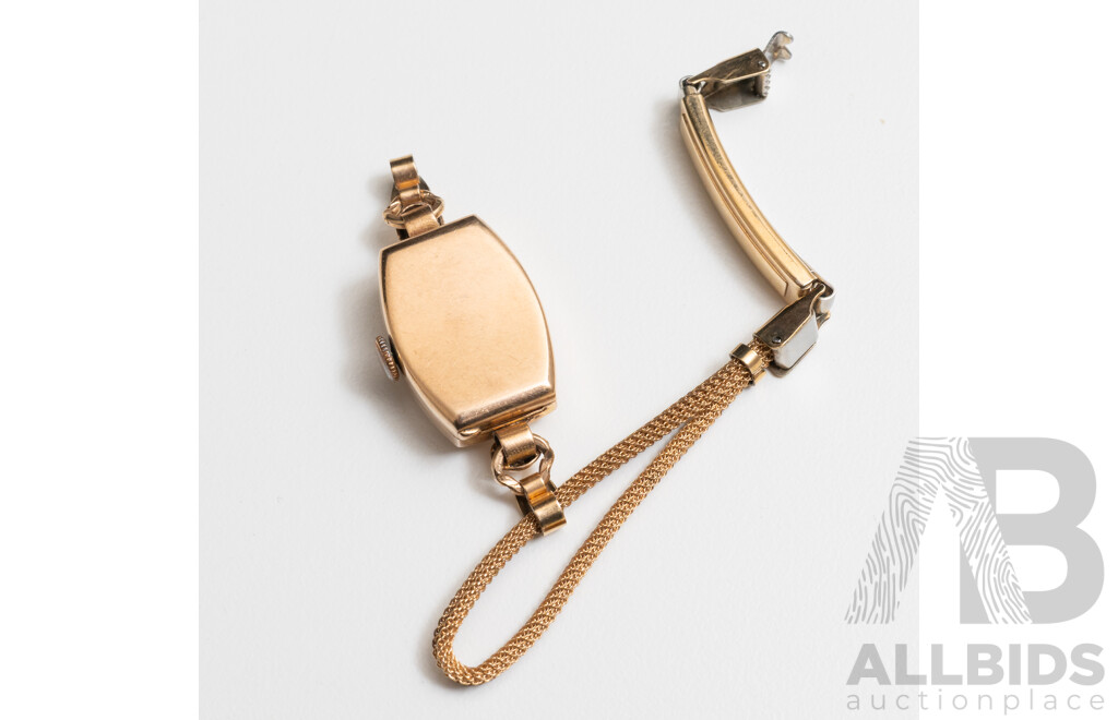 Timor 9ct Petite Vintage Ladies Watch, 15mm, with Gold Tone Bracelet Band, Working