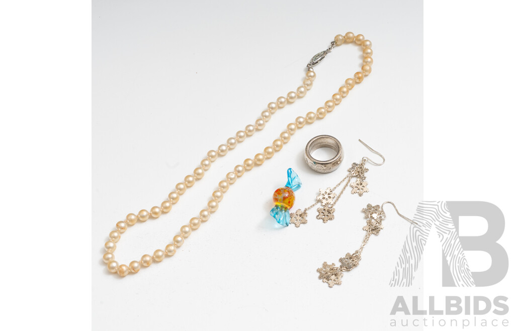 Silver Tone Vintage Jewellery Collection in Large Mirrored Trinket Box