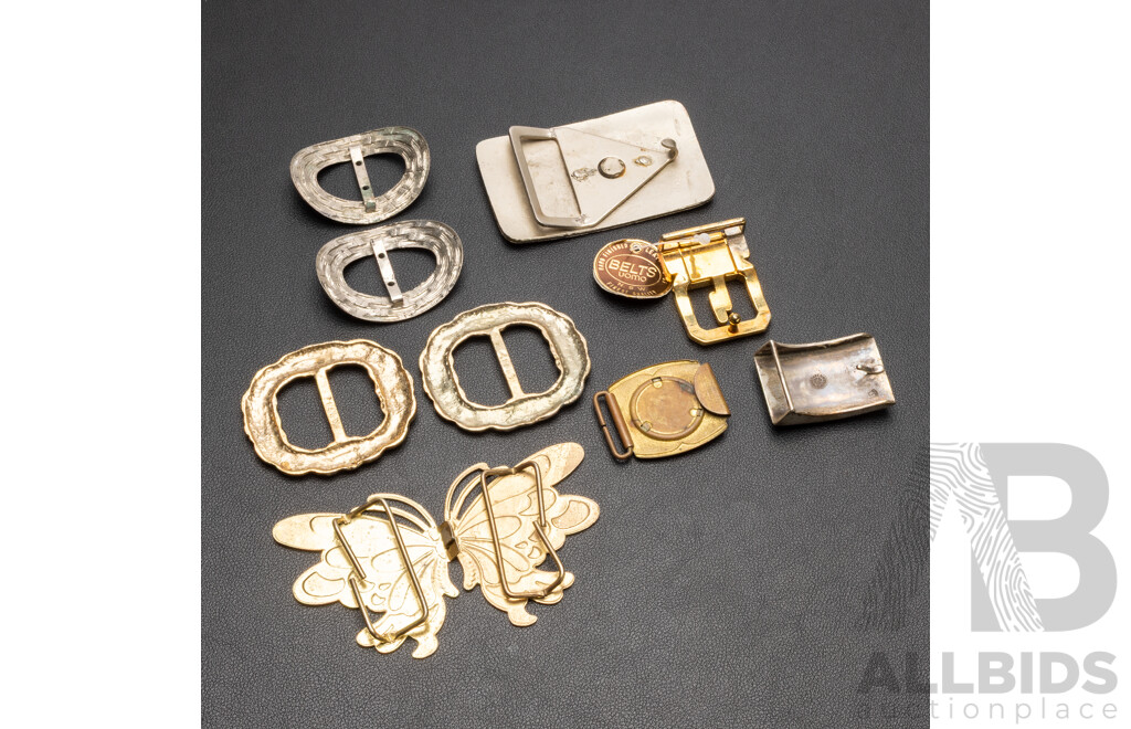 Collection of (9) Vintage Belt Buckles