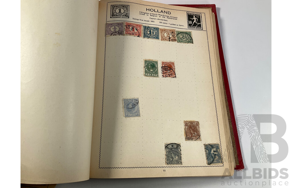 Album of Antique/Vintage International Stamps Including Australian Colonial, Predecimal, QV, KEVII, KGV, KGVI, Hand Cancels, Overprints and Much More with Box of Stamps on Paper
