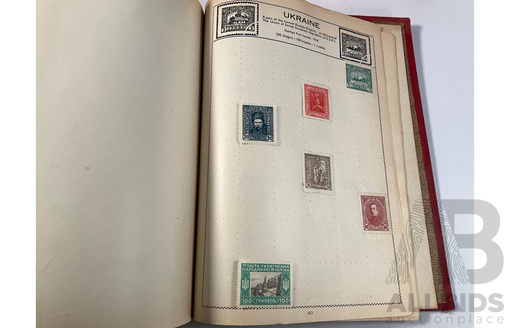 Album of Antique/Vintage International Stamps Including Australian Colonial, Predecimal, QV, KEVII, KGV, KGVI, Hand Cancels, Overprints and Much More with Box of Stamps on Paper