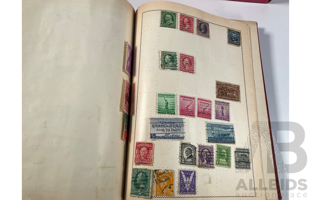 Album of Antique/Vintage International Stamps Including Australian Colonial, Predecimal, QV, KEVII, KGV, KGVI, Hand Cancels, Overprints and Much More with Box of Stamps on Paper
