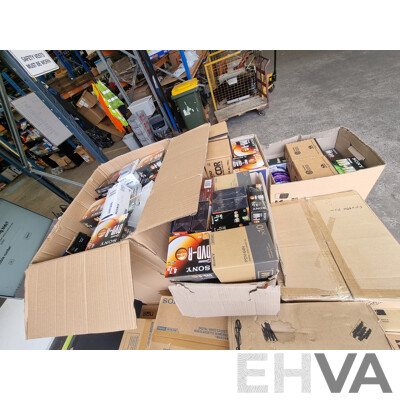 Assorted Bulk Pallet of New Blank CD's and VHS Tapes ETC