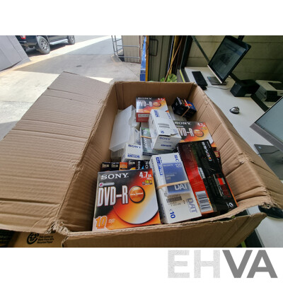 Assorted Bulk Pallet of New Blank CD's and VHS Tapes ETC