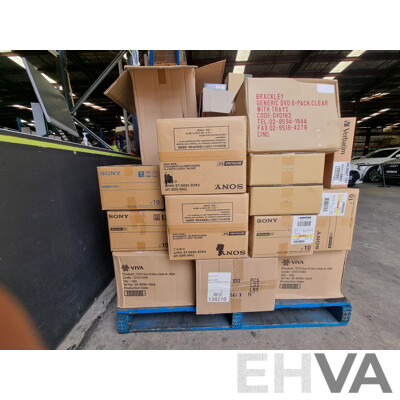 Assorted Bulk Pallet of New Blank CD's and VHS Tapes ETC