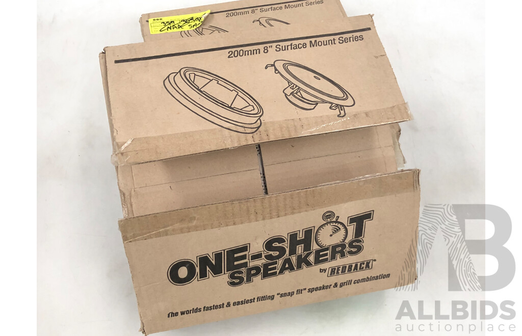 Redback One Shot 8 Inch(200mm) Surface Mount Series 5 Watt Speakers - Lot of Two - New