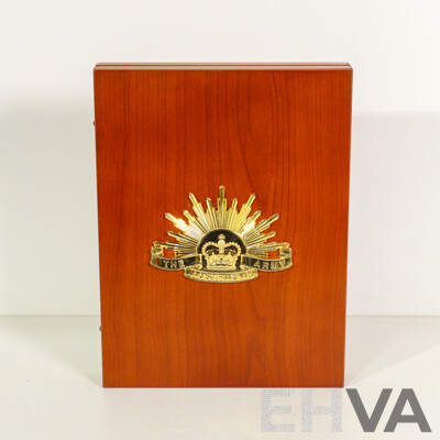 Australian Army Replica Hat Badges in Timber Presentation Case