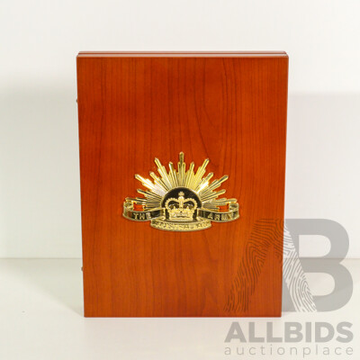 Australian Army Replica Hat Badges in Timber Presentation Case