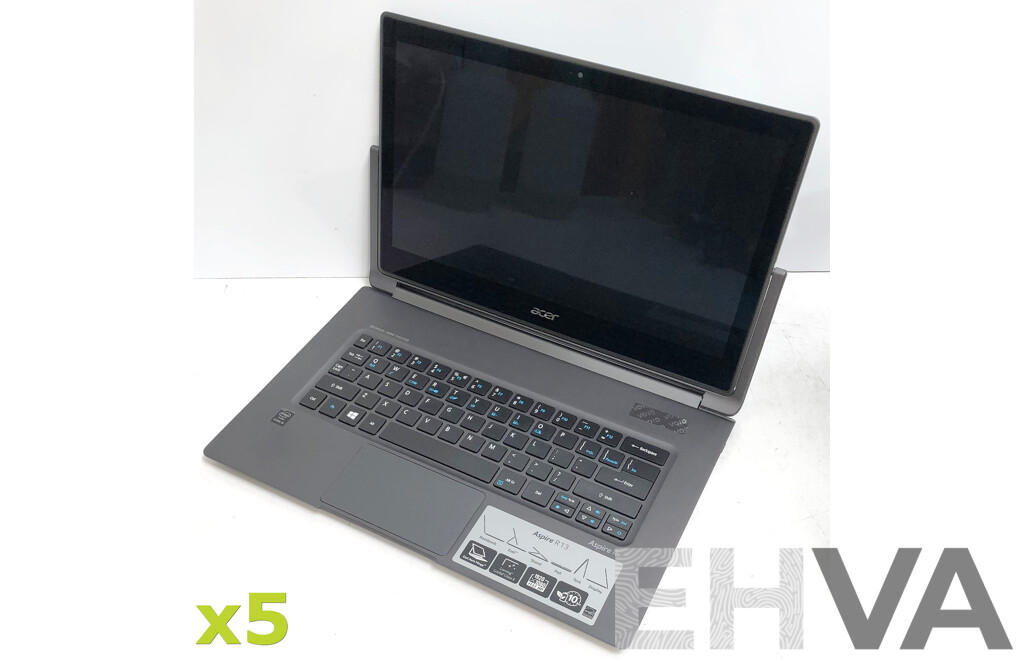 Acer Aspire R 13 Assorted 13-Inch Convertible Touchscreen Laptops - Lot of Five