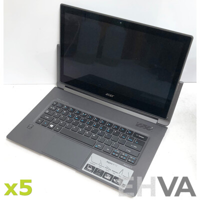 Acer Aspire R 13 Assorted 13-Inch Convertible Touchscreen Laptops - Lot of Five