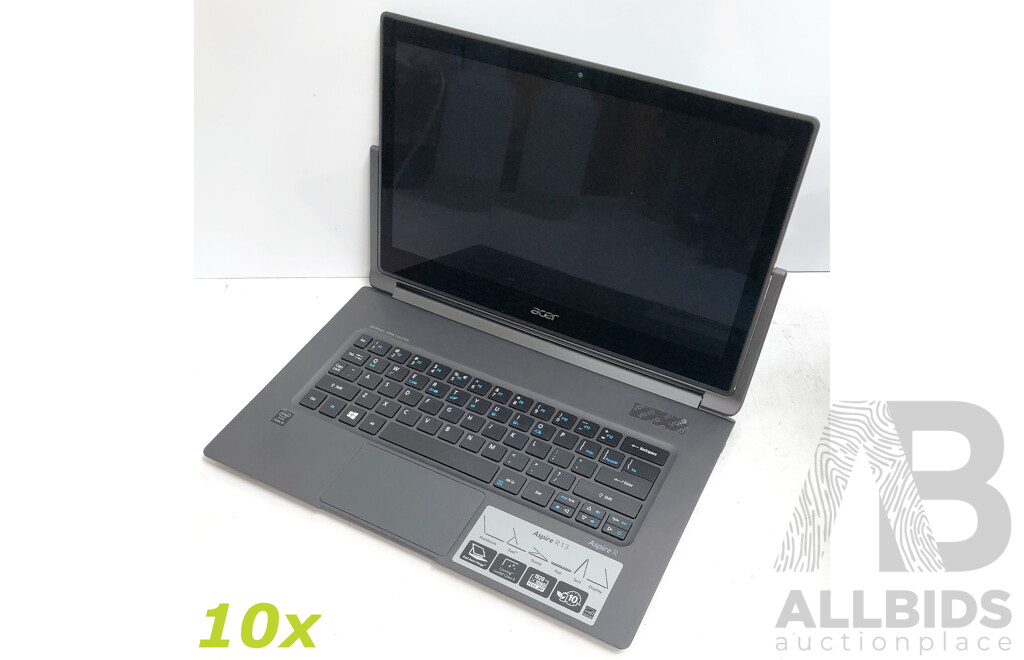 Acer Aspire R 13 Assorted 13-Inch Convertible Touchscreen Laptops - Lot of Ten