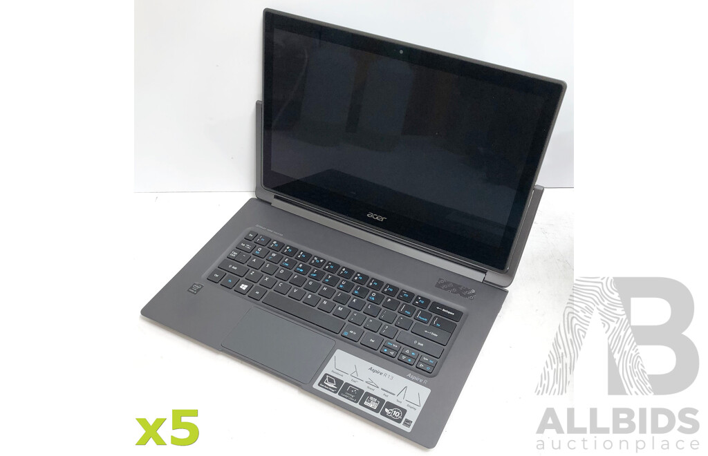 Acer Aspire R 13 Assorted 13-Inch Convertible Touchscreen Laptops - Lot of Five