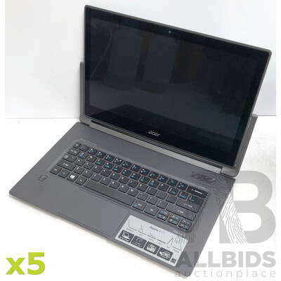 Acer Aspire R 13 Assorted 13-Inch Convertible Touchscreen Laptops - Lot of Five