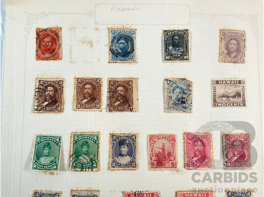 Collection of Hawaiian 1880's-1890's Stamps Including Overprints