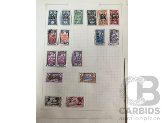 Collection of French Polynesia Stamps, Overprints, Mint Hinged