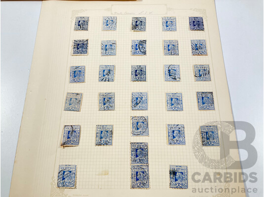 Collection of Australian New South Wales QV Stamps, H Letter and Watermark Variations