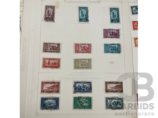 Collection of French Morocco Stamps Including Overprints and Sets
