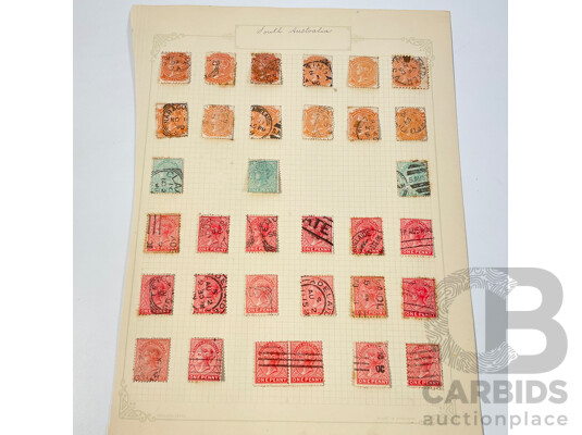 Australian Predecimal State Stamps Including South Australia QV and Western Australia Swan Stamps, One Shilling, Overprints