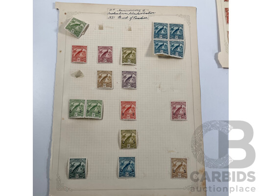 Collection of British New Guinea Stamps Including Air Mail Overprints, Mint Hinged, 1936 Jubilee, Papua Over Print, Official Service