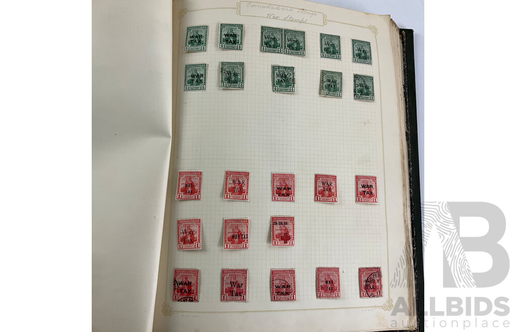 Album of Mostly Antique Commonwealth Countries Stamps Including Montserrat, Nova Scotia, Turks and Caicos Islands, British East Africa, Cape of Good Hope, Gambia, Mauritius, Nyasland, Sierra Leone, Kenya and More