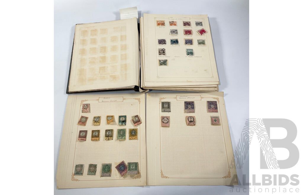 Album of Austrian Vintage and Antique Stamps Including Sets, Hand Cancels, Imperfs, Overprints