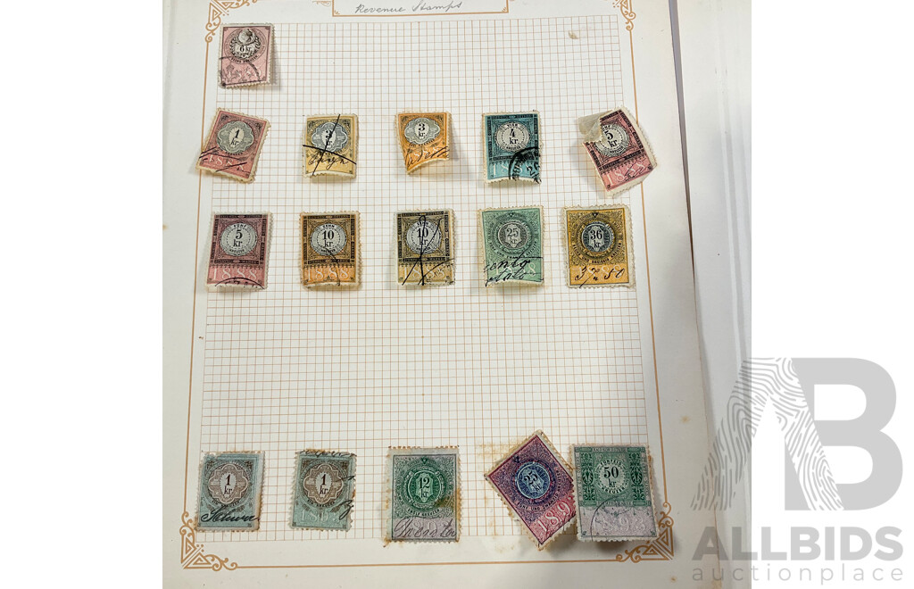 Album of Austrian Vintage and Antique Stamps Including Sets, Hand Cancels, Imperfs, Overprints