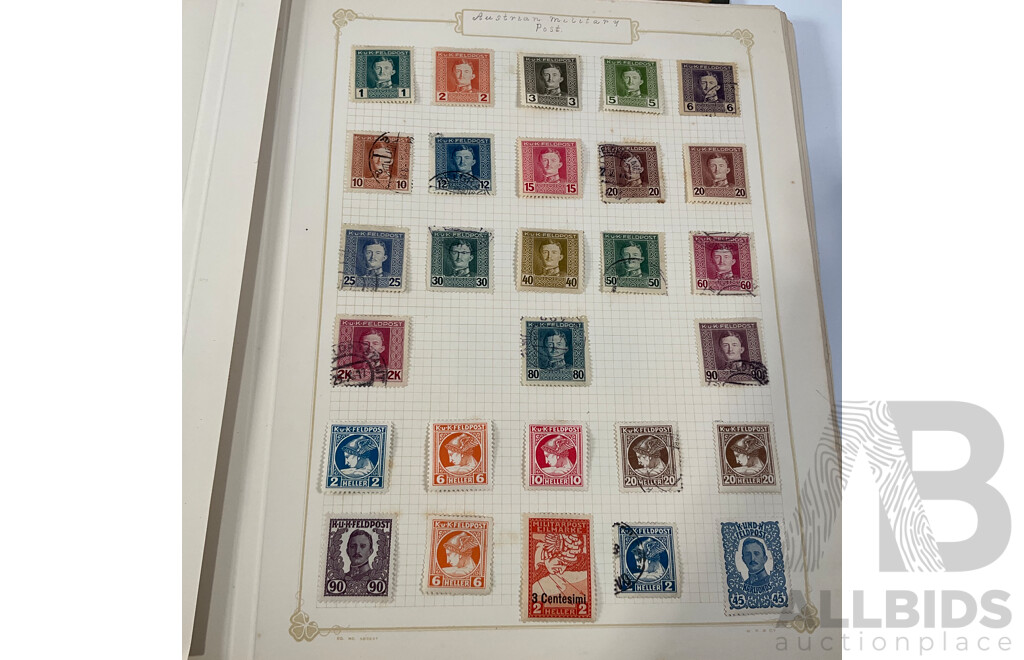 Album of Austrian Vintage and Antique Stamps Including Sets, Hand Cancels, Imperfs, Overprints