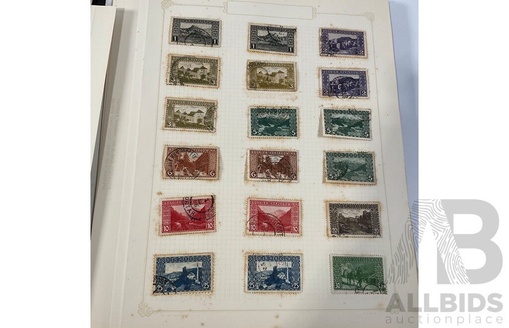 Album of Austrian Vintage and Antique Stamps Including Sets, Hand Cancels, Imperfs, Overprints