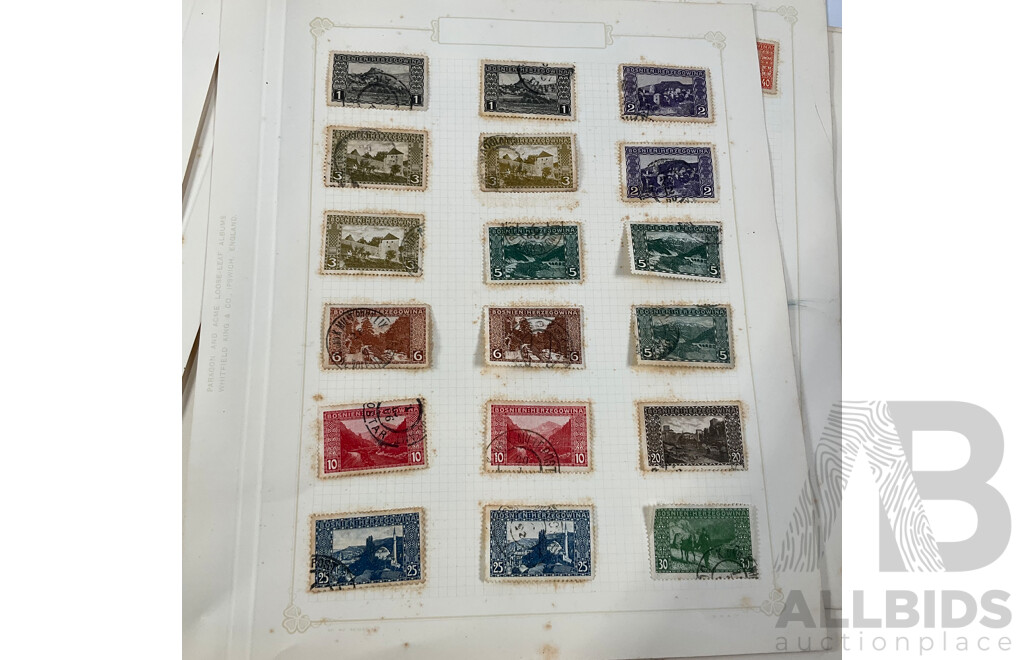 Album of Austrian Vintage and Antique Stamps Including Sets, Hand Cancels, Imperfs, Overprints