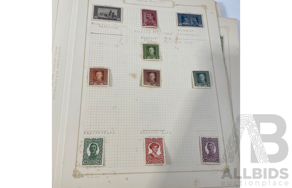 Album of Austrian Vintage and Antique Stamps Including Sets, Hand Cancels, Imperfs, Overprints