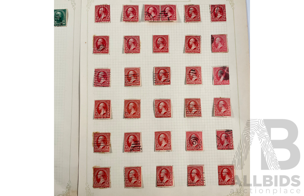 Collection of USA 1890's Stamps Including Oliver Perry One Dollar Type One and Two, Thomas Jefferson Fifty Cent, Daniel Webster Ten Cent and More