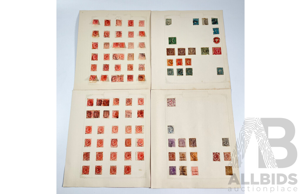 Rare Collection of Australian 1880's-90's New South Wales Stamps Including Five Shillings Hand Cancel, Imperfs, Over Prints, QV