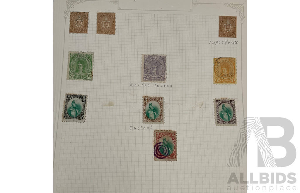 Collection of Guatemala and Ecuador Stamps, Examples Spanning 1880's to 1930's Including Mint Hinged, Imperfs, Overprints, Sets