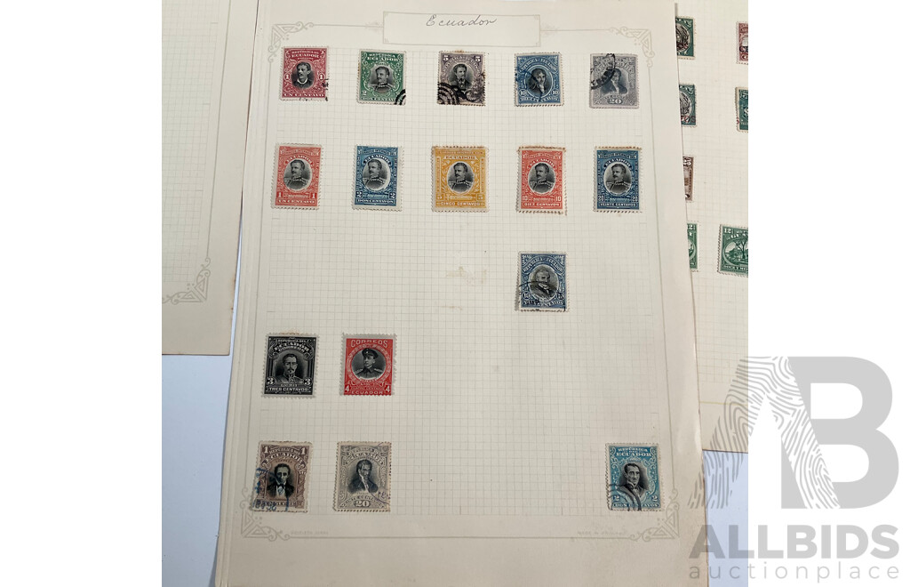 Collection of Guatemala and Ecuador Stamps, Examples Spanning 1880's to 1930's Including Mint Hinged, Imperfs, Overprints, Sets