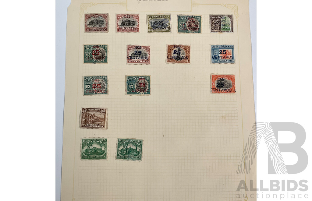 Collection of Guatemala and Ecuador Stamps, Examples Spanning 1880's to 1930's Including Mint Hinged, Imperfs, Overprints, Sets
