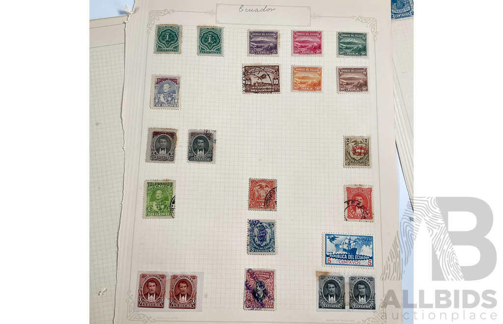 Collection of Guatemala and Ecuador Stamps, Examples Spanning 1880's to 1930's Including Mint Hinged, Imperfs, Overprints, Sets