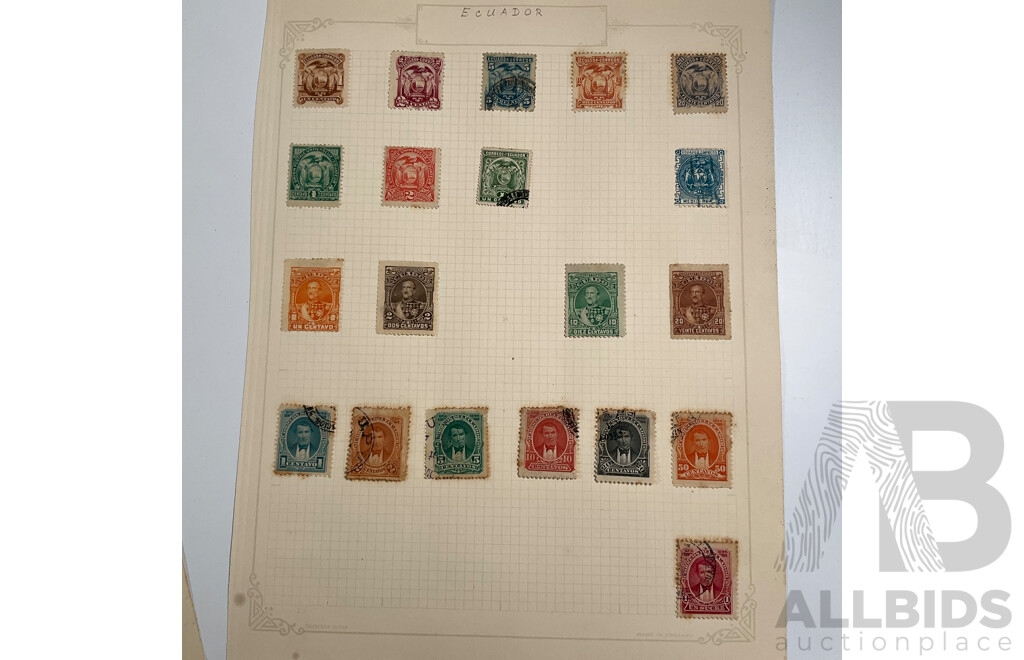 Collection of Guatemala and Ecuador Stamps, Examples Spanning 1880's to 1930's Including Mint Hinged, Imperfs, Overprints, Sets