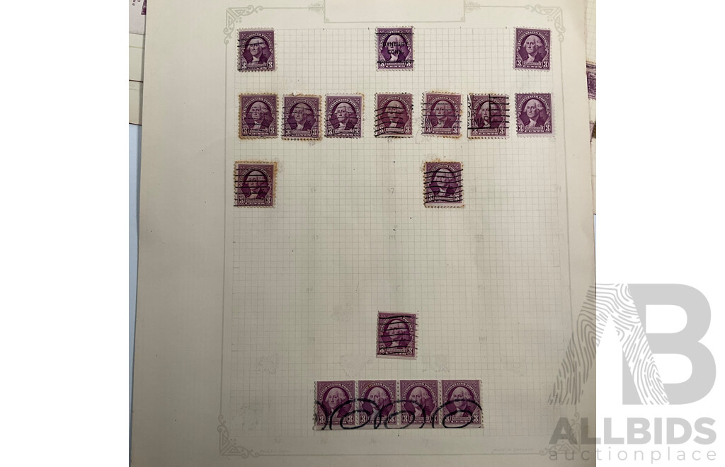 Collection of USA Stamps Including Mint Hinged 1932 William Penn, Daniel Webster, 1933 General Oglethorpe Blocks, Mint Hinged 1933 Chicago Centenary Mini Sheet and Imperfs, Mint Hinged Pairs and More