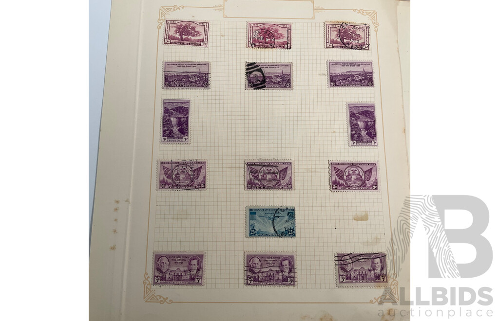 Collection of USA Stamps Including Mint Hinged 1932 William Penn, Daniel Webster, 1933 General Oglethorpe Blocks, Mint Hinged 1933 Chicago Centenary Mini Sheet and Imperfs, Mint Hinged Pairs and More