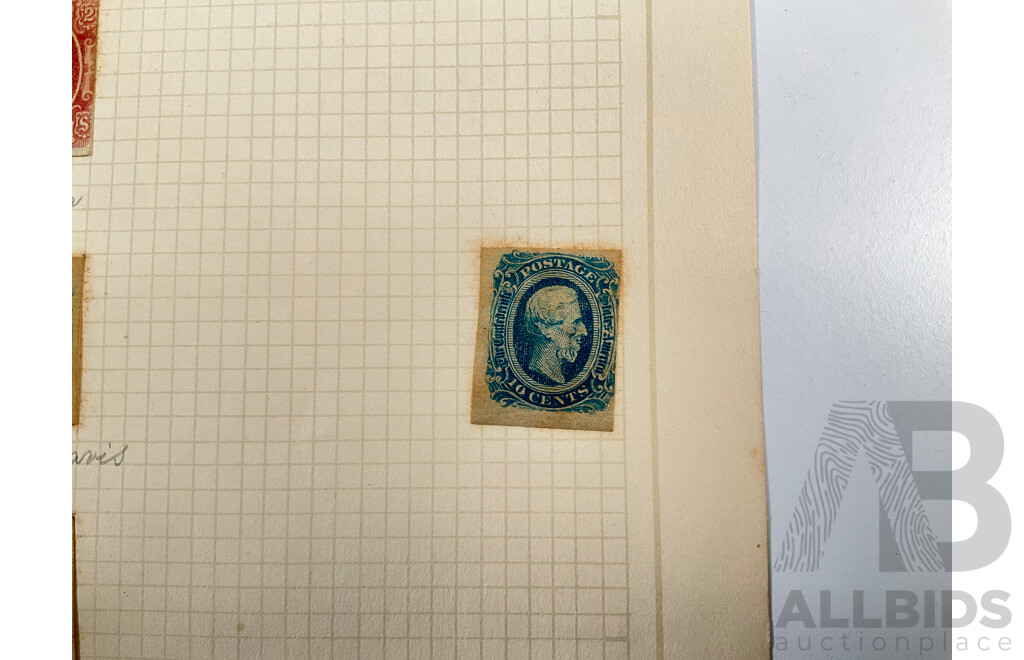USA 1860's Confederate States Stamps Including Jefferson Davies, Andrew Jackson, George Washington