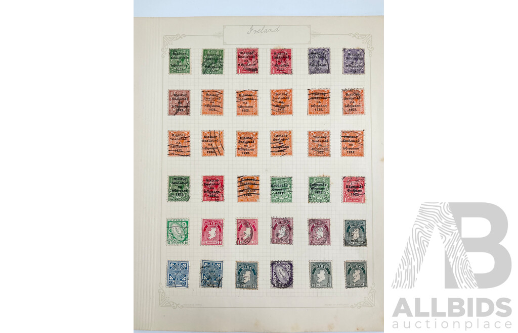 Collection of Ireland 1920's/30's Stamps Including 1922 Overprints-Irish Free State on KGV Head, Part Sets
