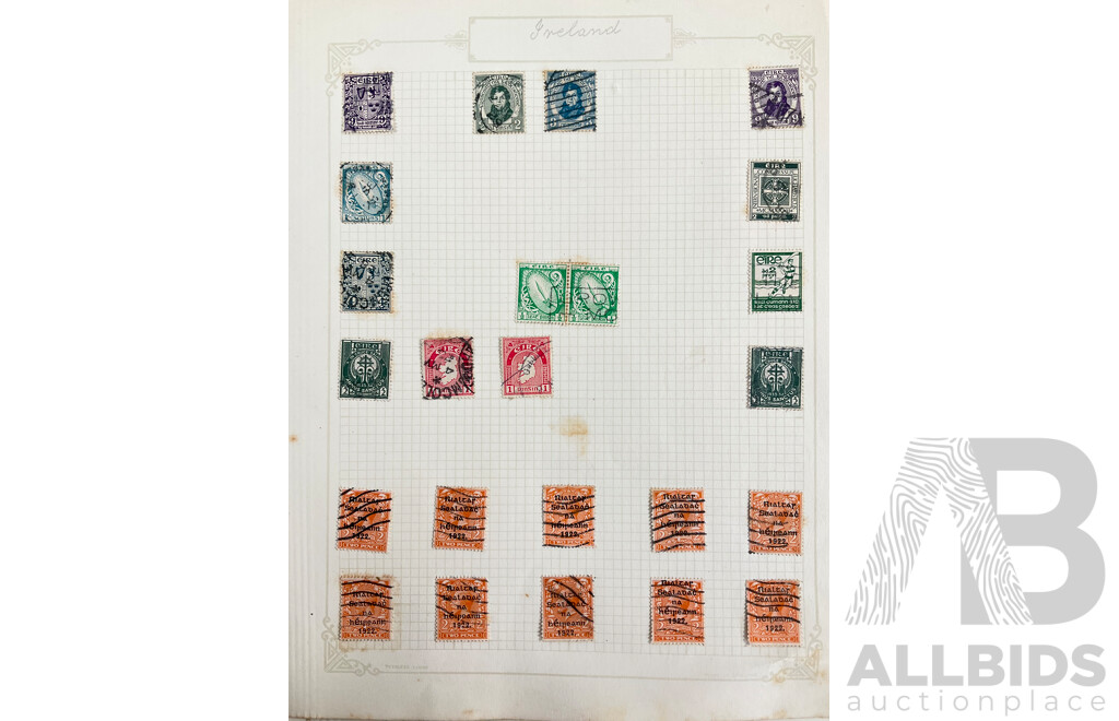 Collection of Ireland 1920's/30's Stamps Including 1922 Overprints-Irish Free State on KGV Head, Part Sets