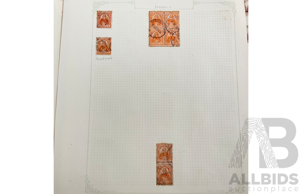 Collection of Australian 1905 New South Wales Stamps Spanning One Penny to Two Shilling and Sixpence, Crown A Water Marks, Cancelled Blocks